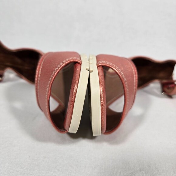 DONALD J PLINER Brook Metallic Coral Leather Ankle Espadrille Wedge Sandal 8.5 M - Picture 8 of 17